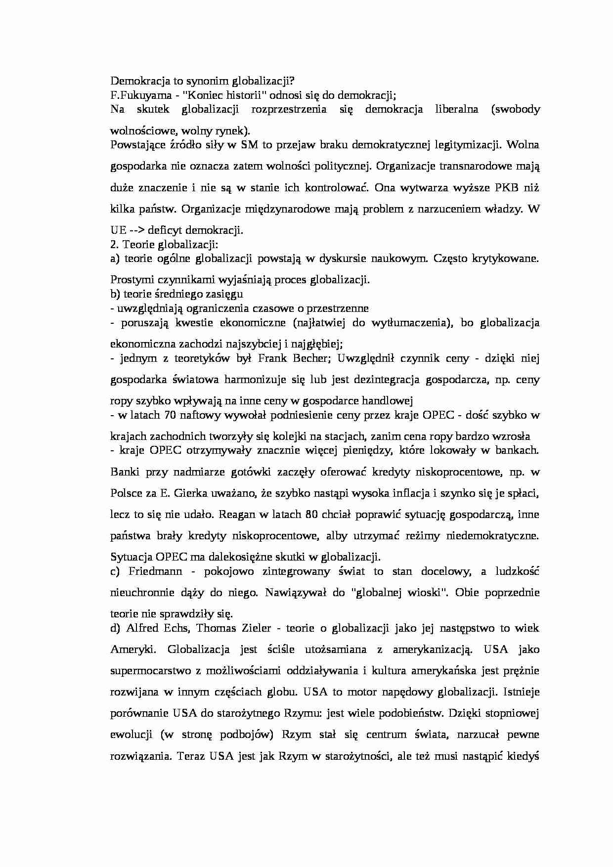 Teorie globalizacji - wykład - strona 1