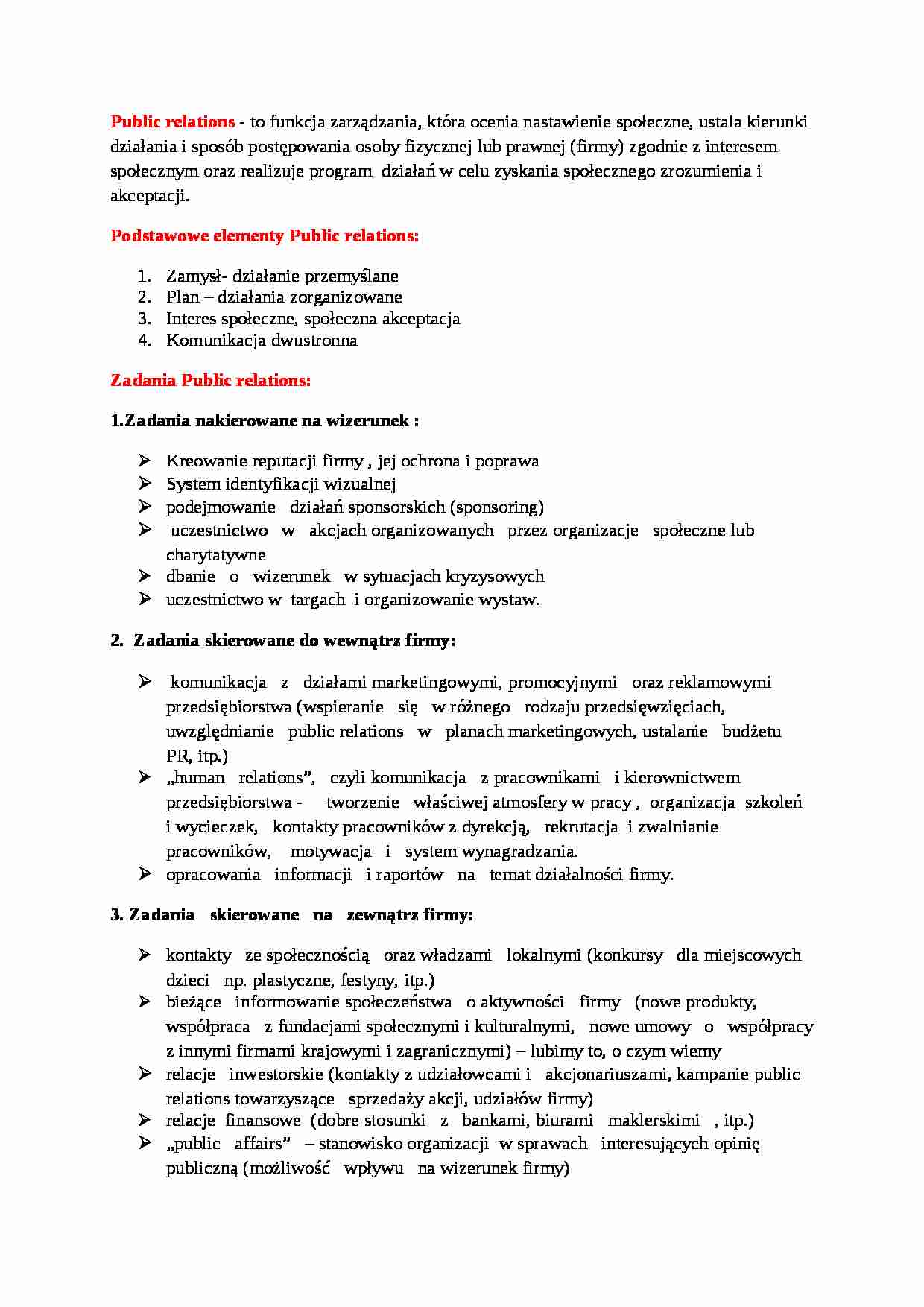 Public relations - wykłady MWSE - strona 1