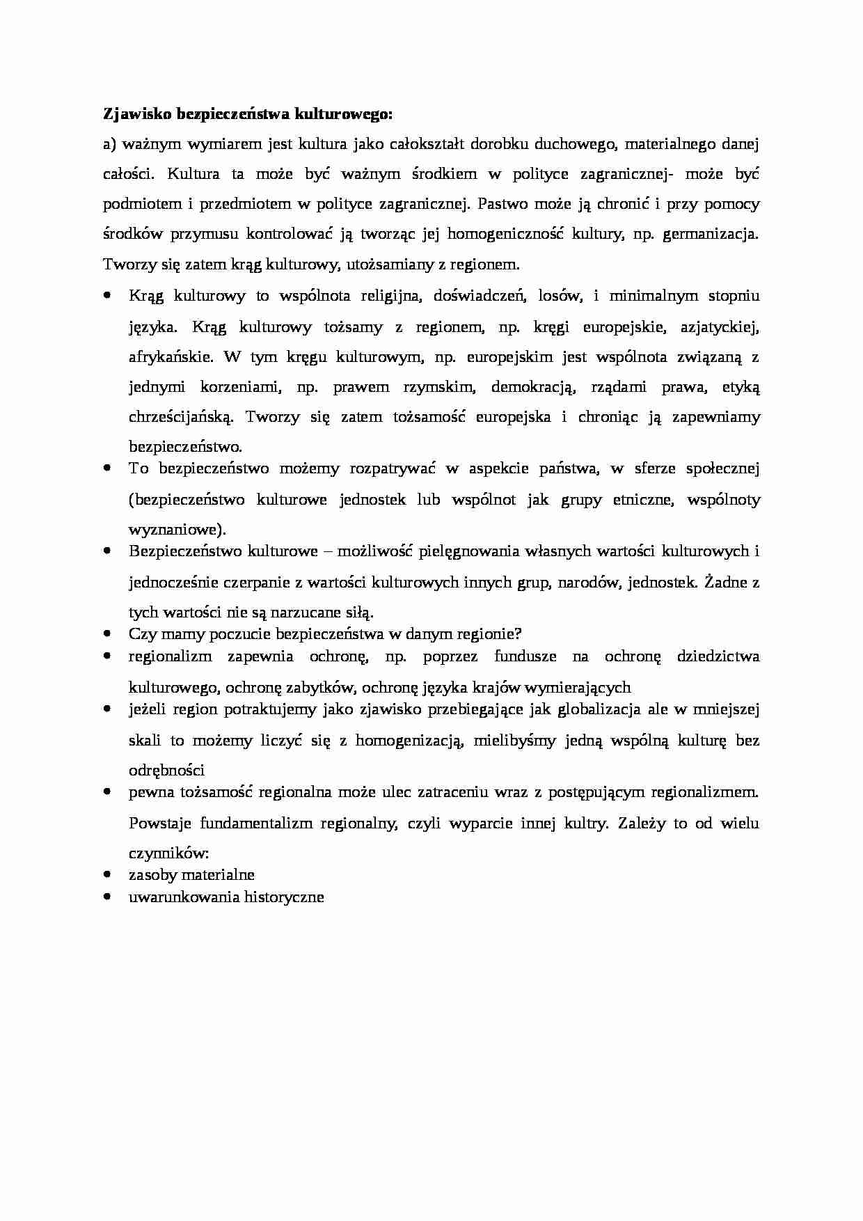 Zjawisko bezpieczeństwa kulturowego - omówienie - strona 1