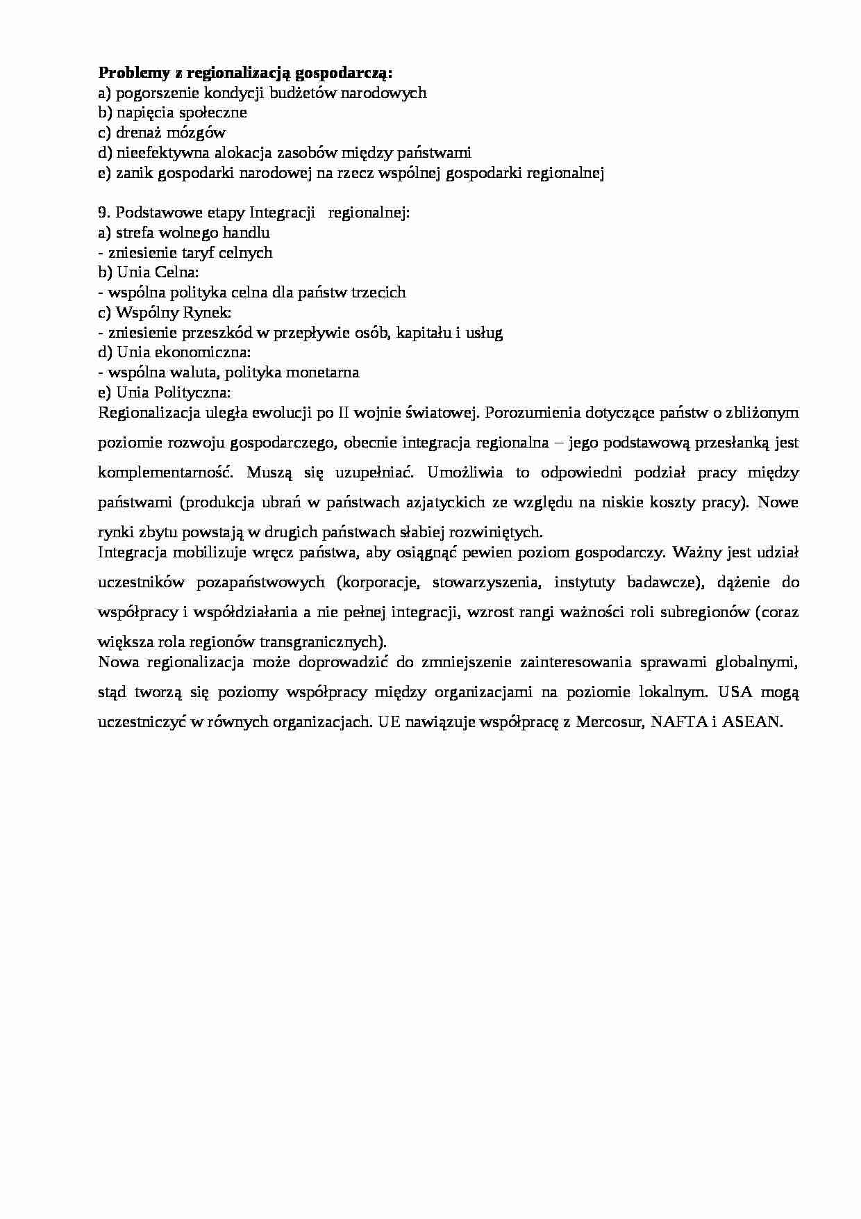 Problemy z regionalizacją gospodarczą - omówienie - strona 1