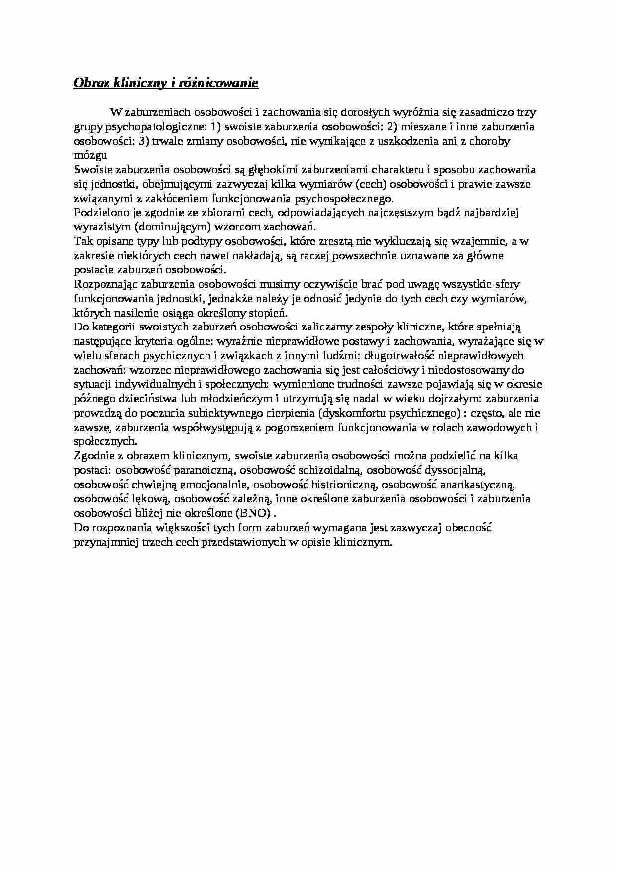 Obraz kliniczny i różnicowanie - wykład - strona 1