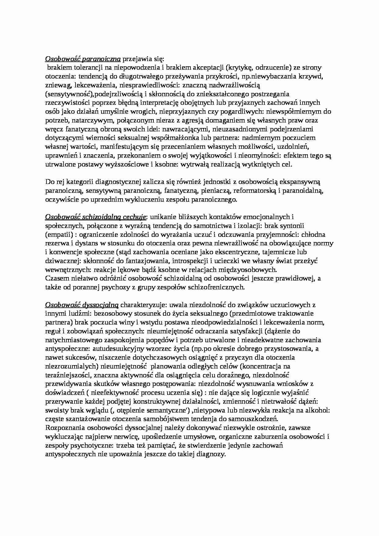 Rodzaje osobowości - omówienie - strona 1
