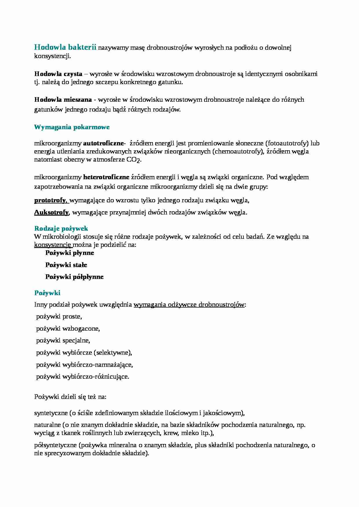 Stomatologia społeczna, Hodowla bakterii - omówienie - strona 1