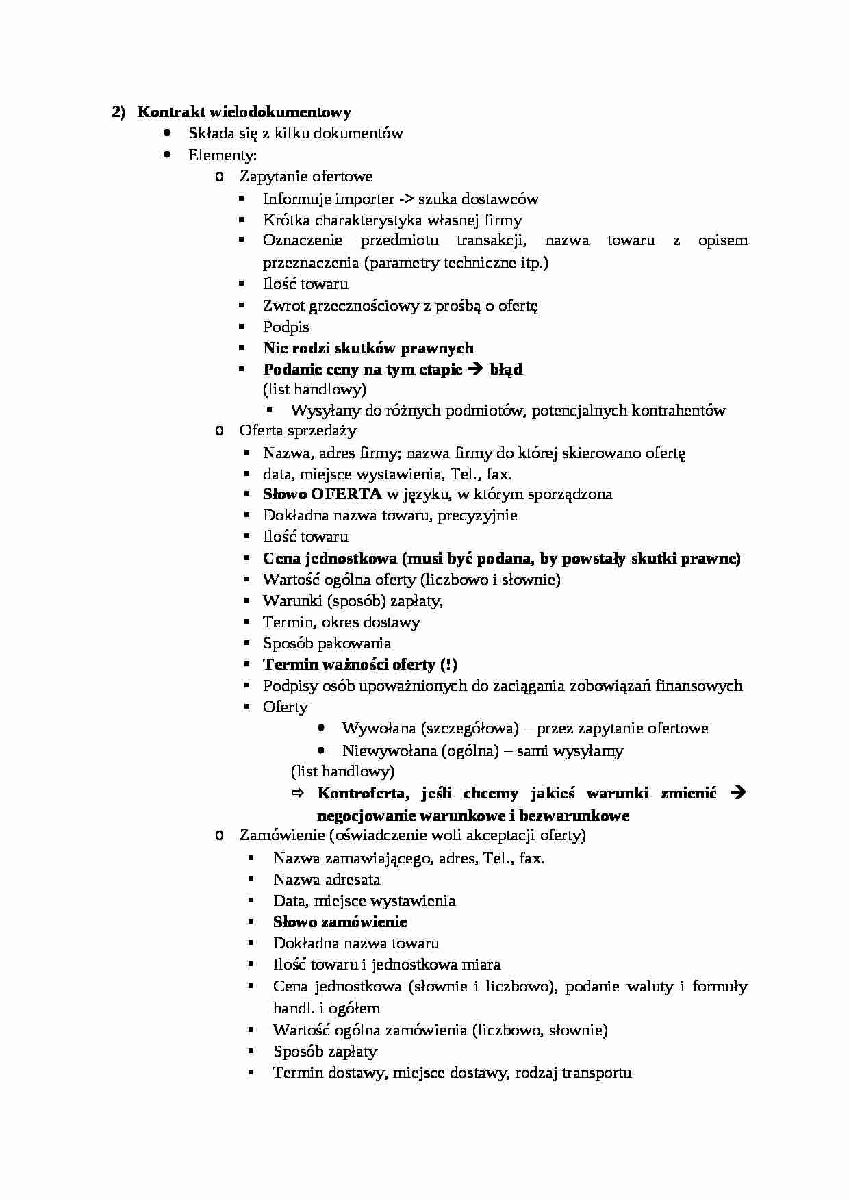 Kontrakt wielodokumentowy - wykład - strona 1