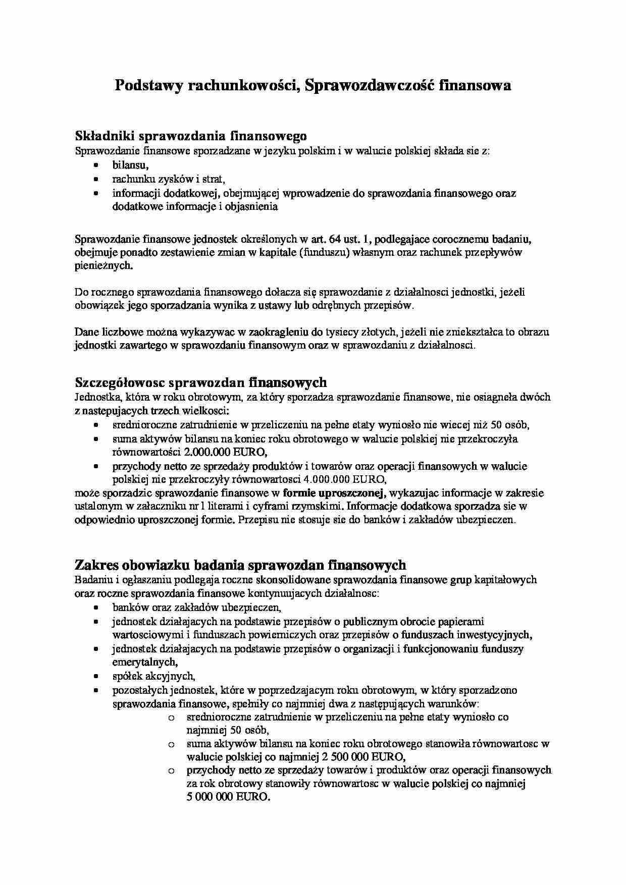 Sprawozdawczość finansowa - strona 1