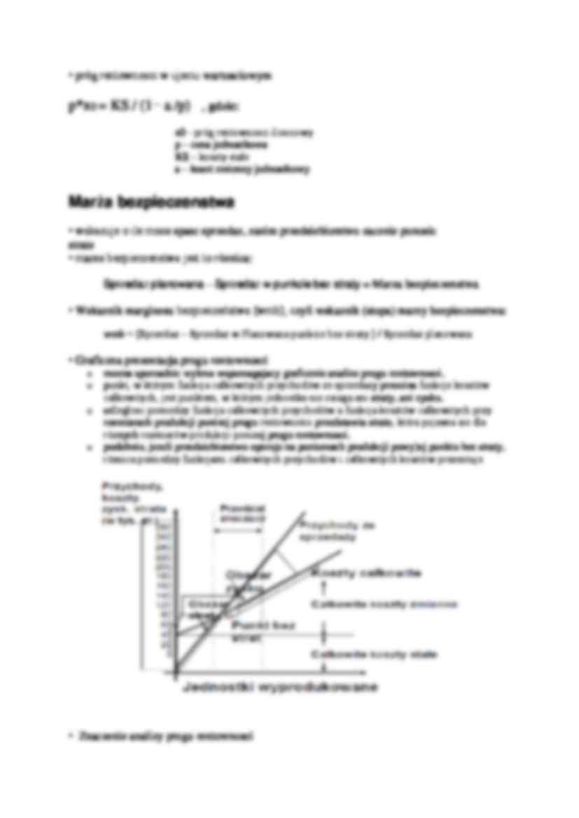 Rachunkowość zarządcza - próg rentowności - strona 3