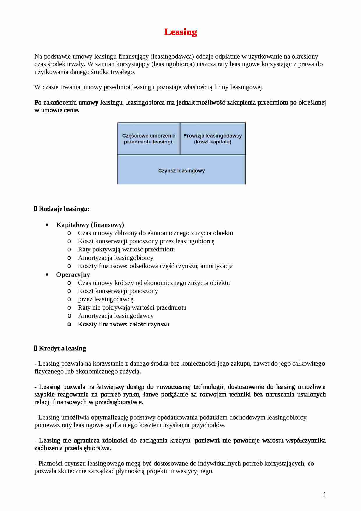 Leasing - opłacalność - strona 1