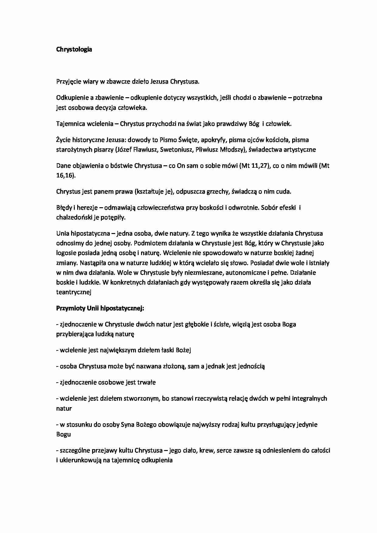 Wykład - definicja chrystologii - strona 1