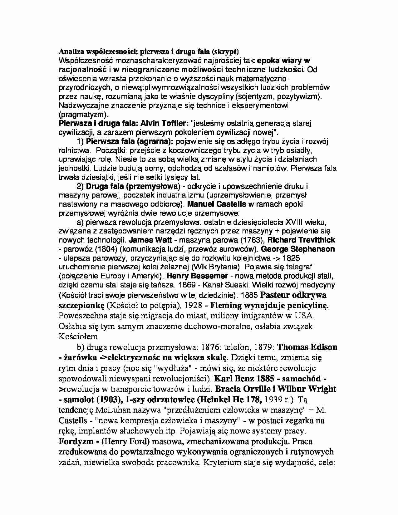 Analiza współczesności - wykład - strona 1