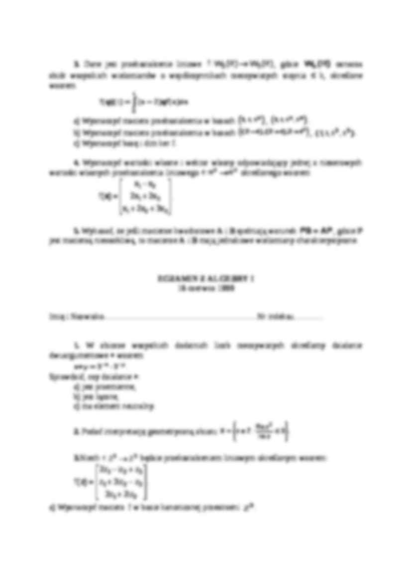 Egzamin z algebry - interpretacja geometryczna zbioru - strona 2