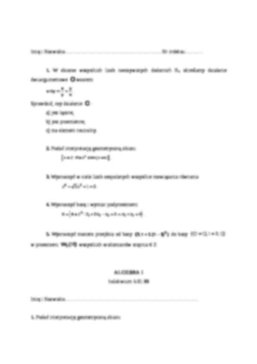 Algebra - test wiedzy - strona 3