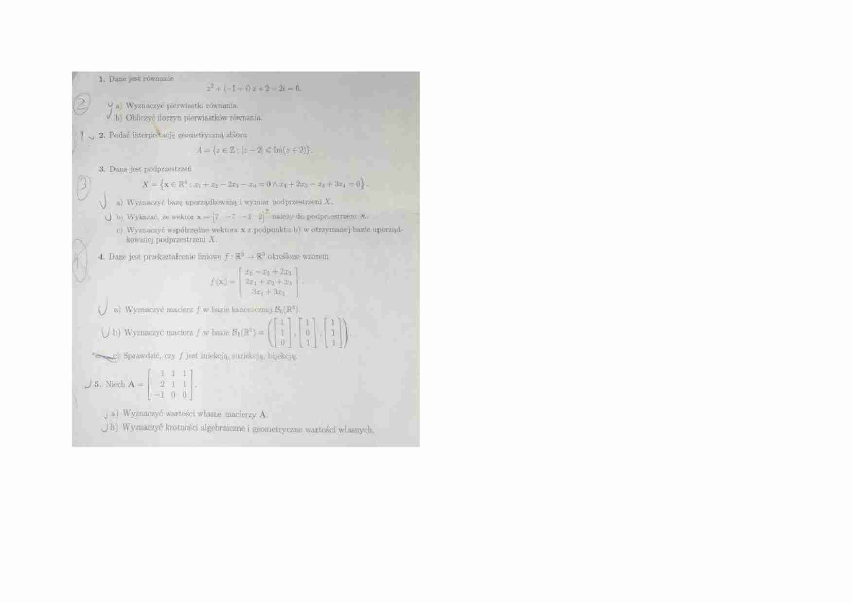 Test z algebry - strona 1