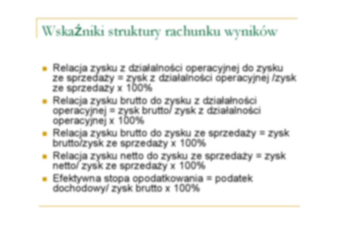 Wykład - Wskaźniki struktury rachunku wyników - strona 2