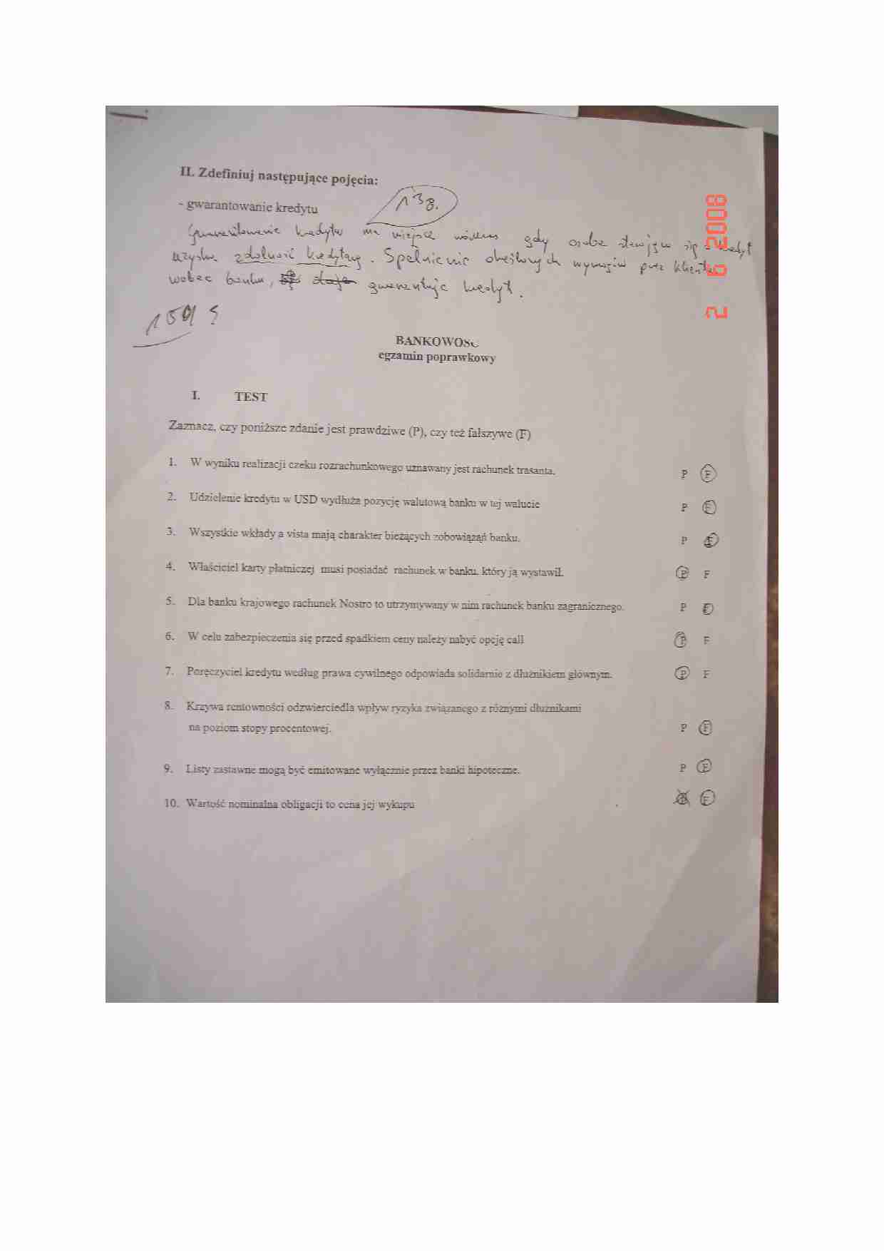 Finanse i bankowość - test - strona 1