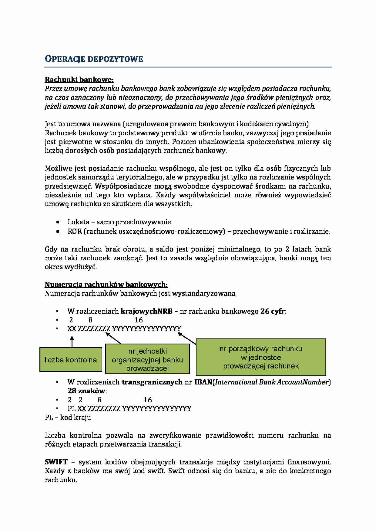Wykład - Operacje depozytowe - strona 1