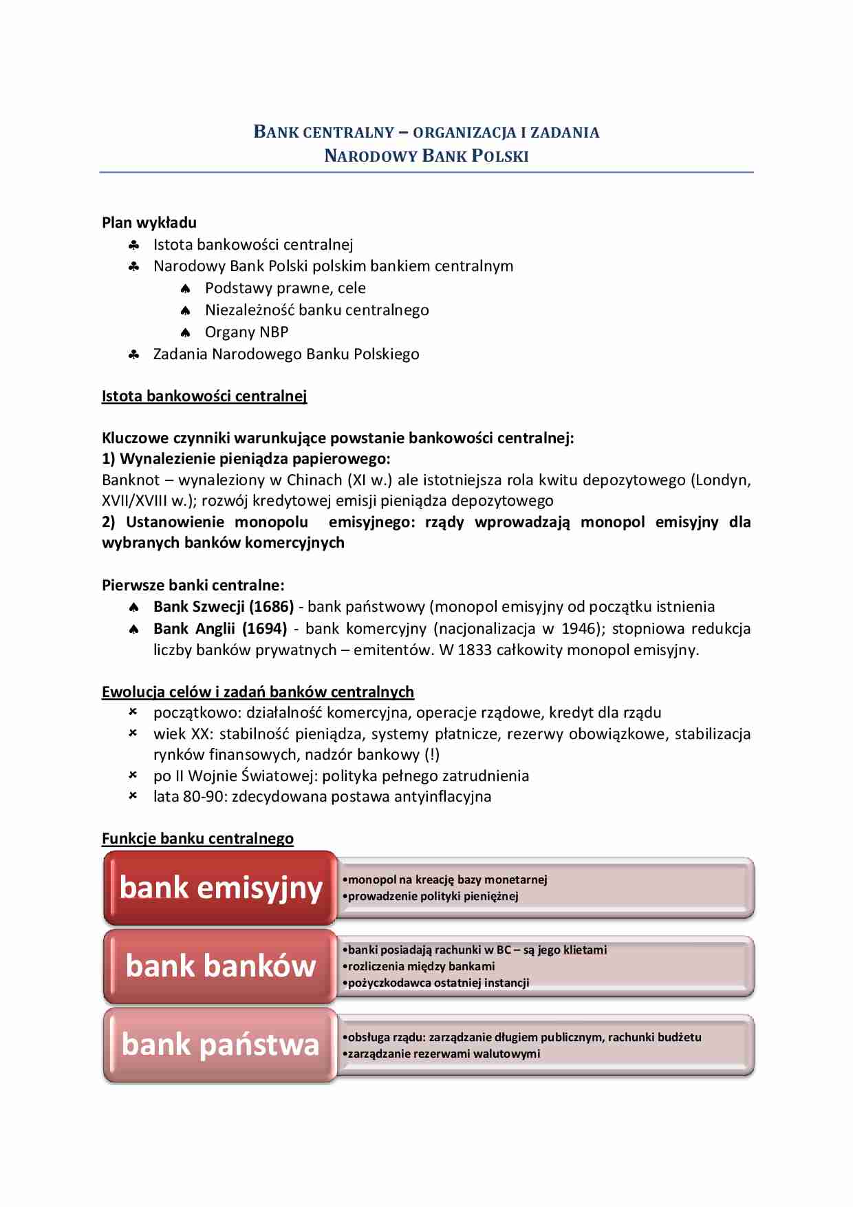 Wykład - Bank centralny - strona 1