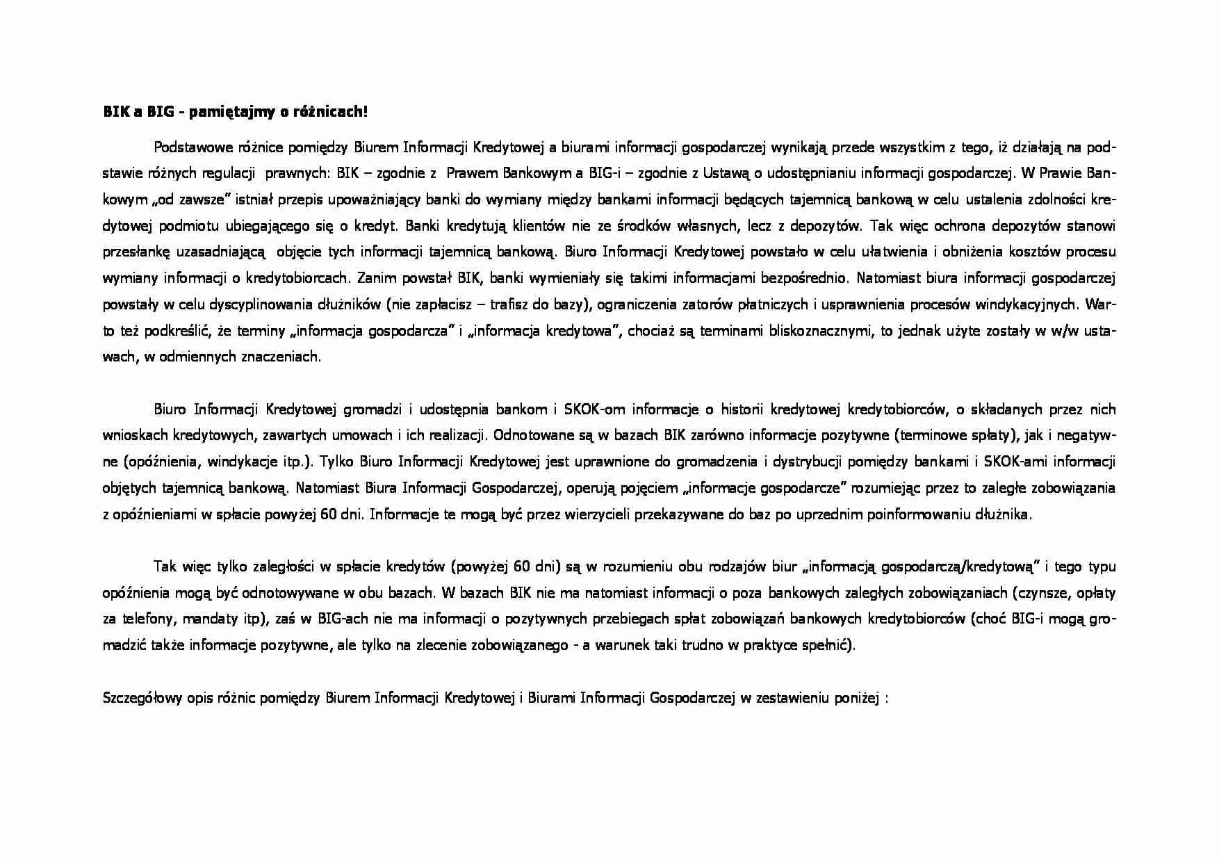 Wykład  - BIK a BIG - strona 1