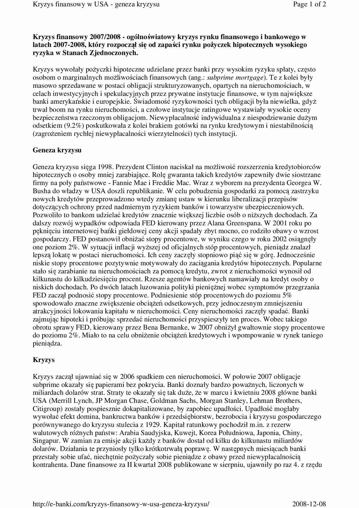 Ćwiczenia - geneza kryzysu - strona 1