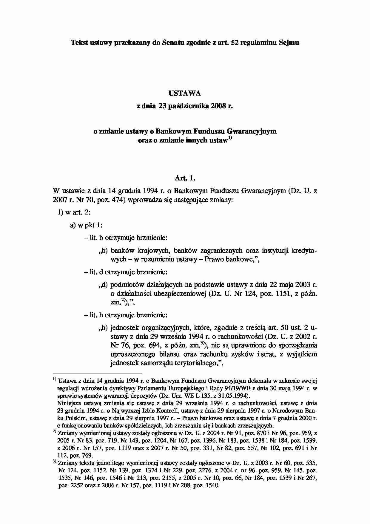 Ćwiczenia - ustawa Bankowy Fundusz Gwarancyjny - strona 1