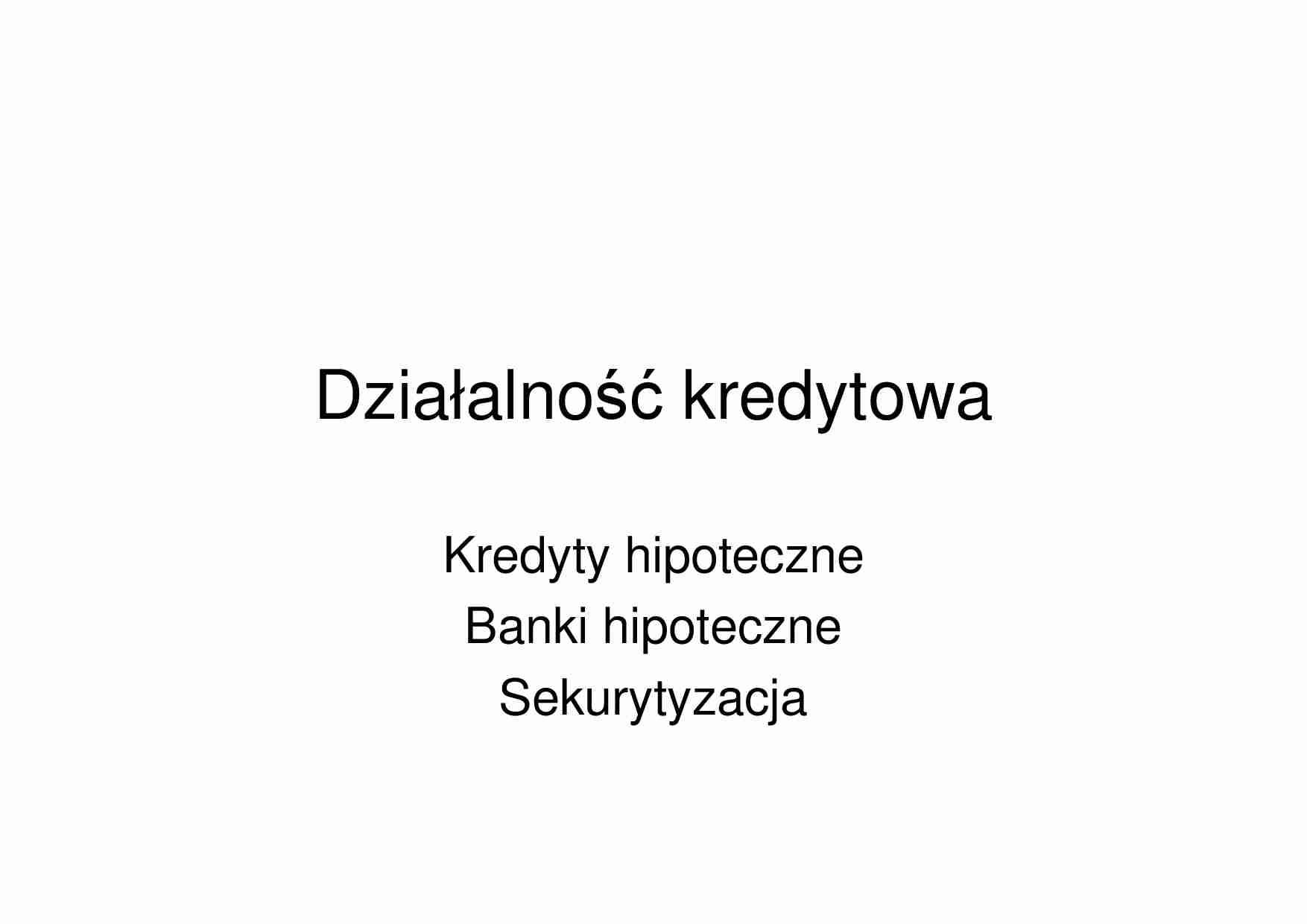 Wykład - Działalność kredytowa - strona 1