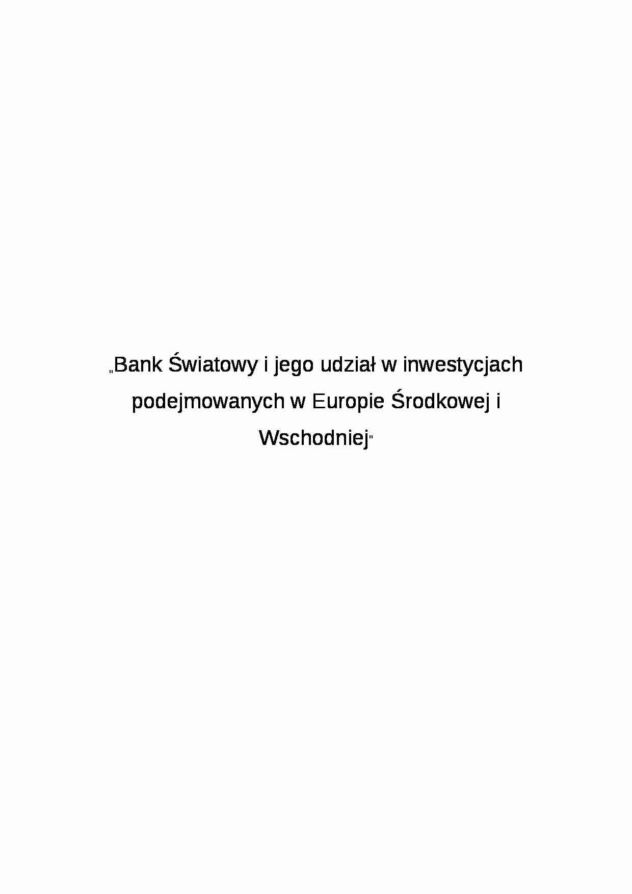 Wykład - Bank światowy - strona 1