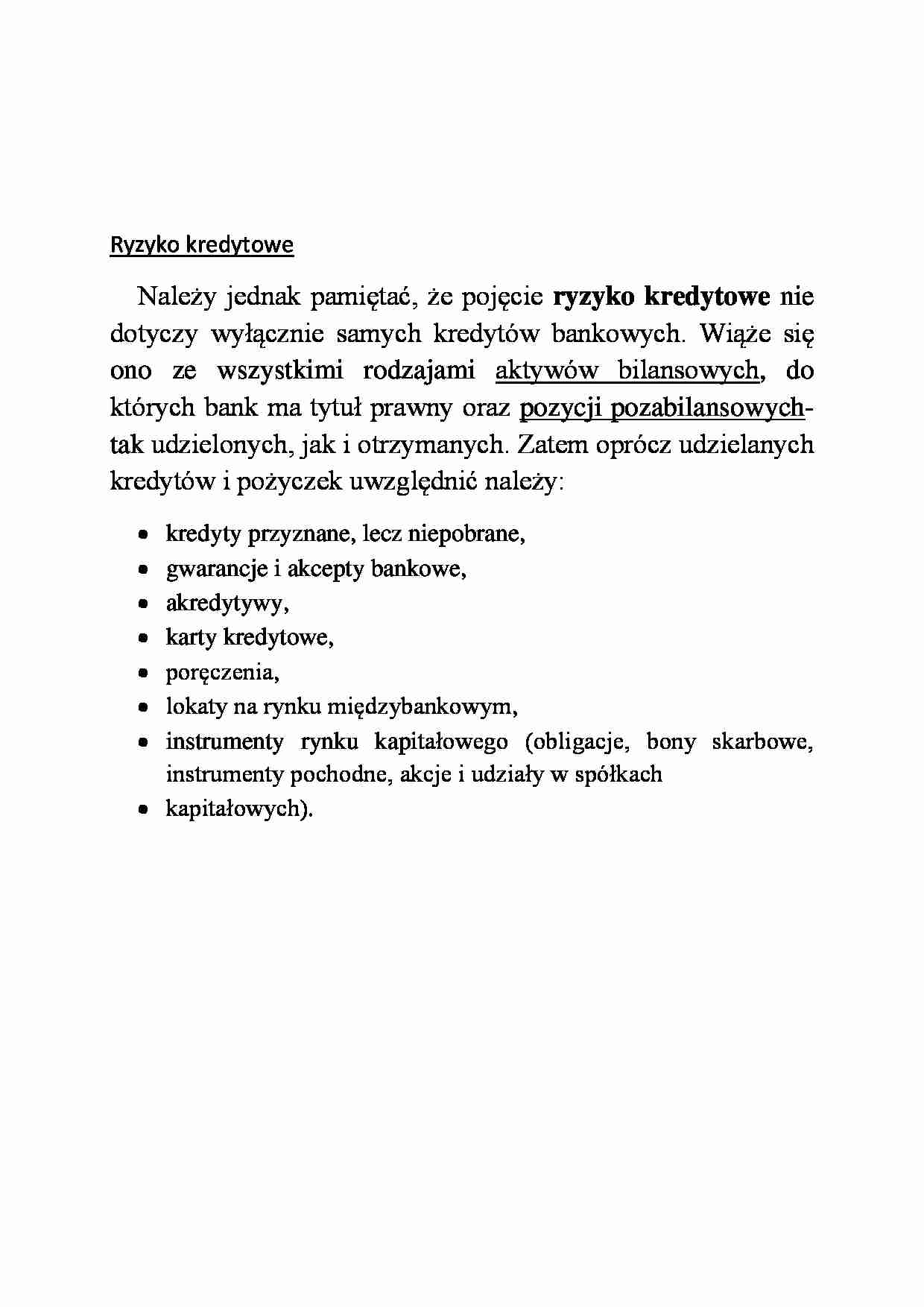 Referat - ryzyko kredytowe - strona 1