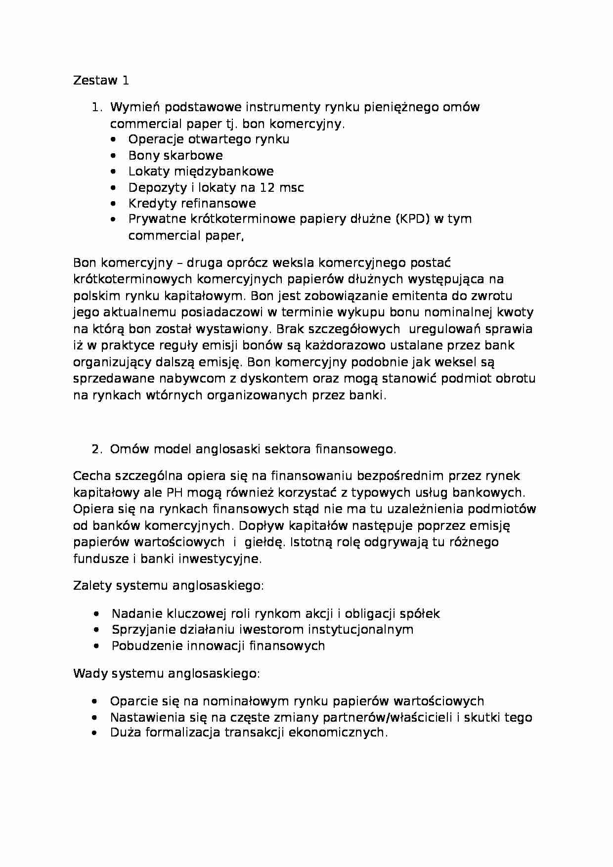 Finanse i bankowość - test  - strona 1