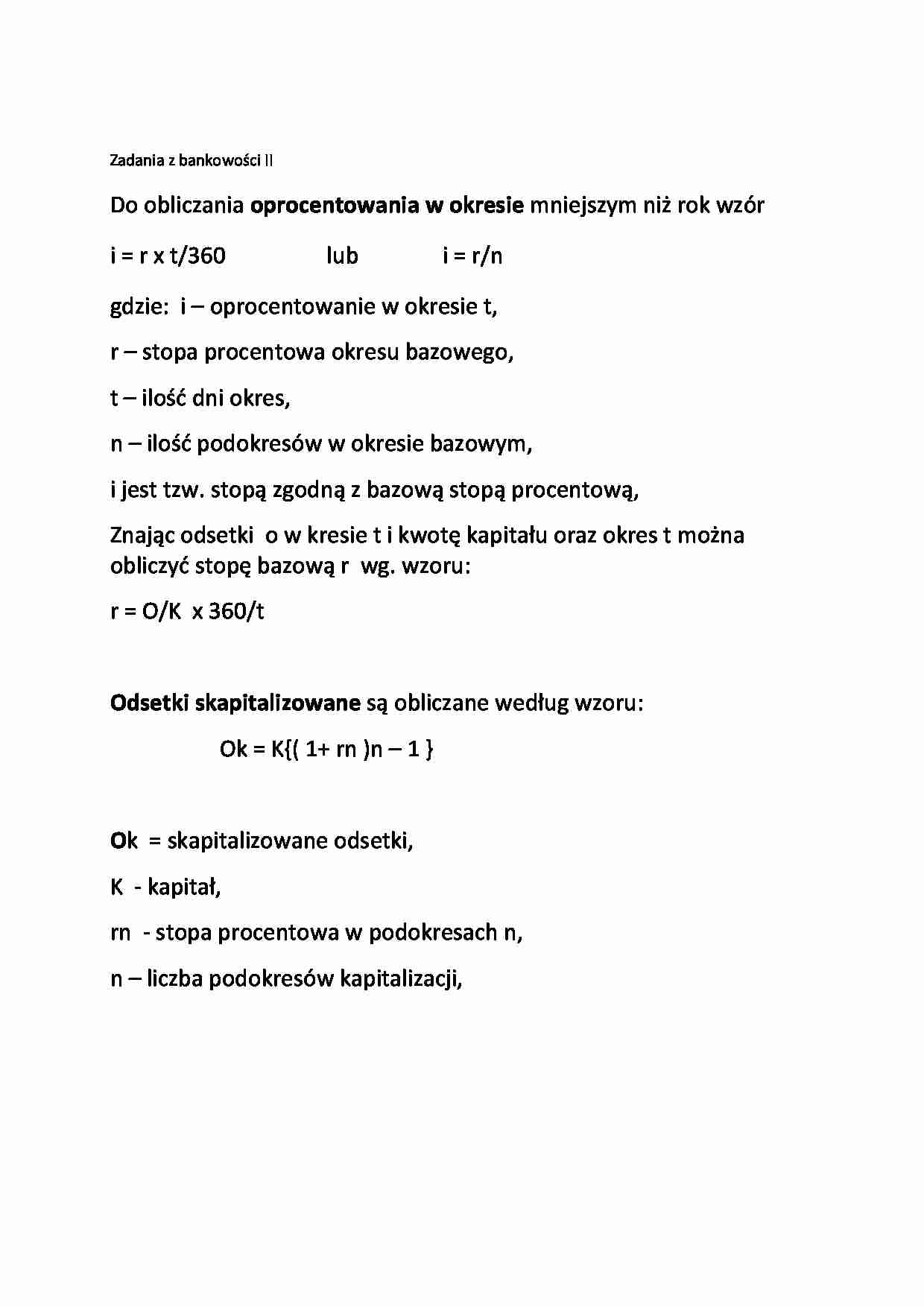 Wyklad - Zadania z bankowości - strona 1