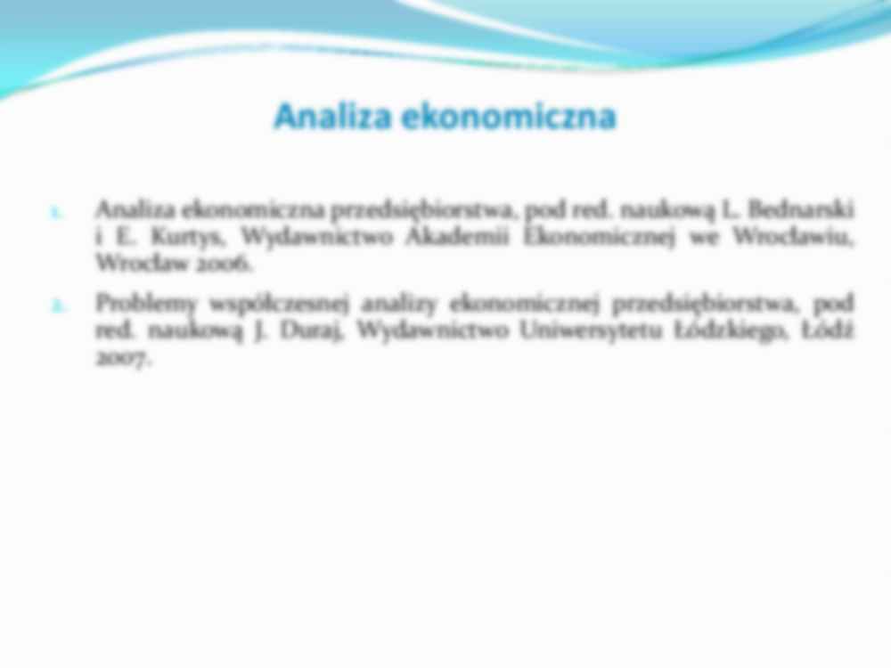 Wykład - Analiza ekonomiczna przedsiębiorstwa - strona 2
