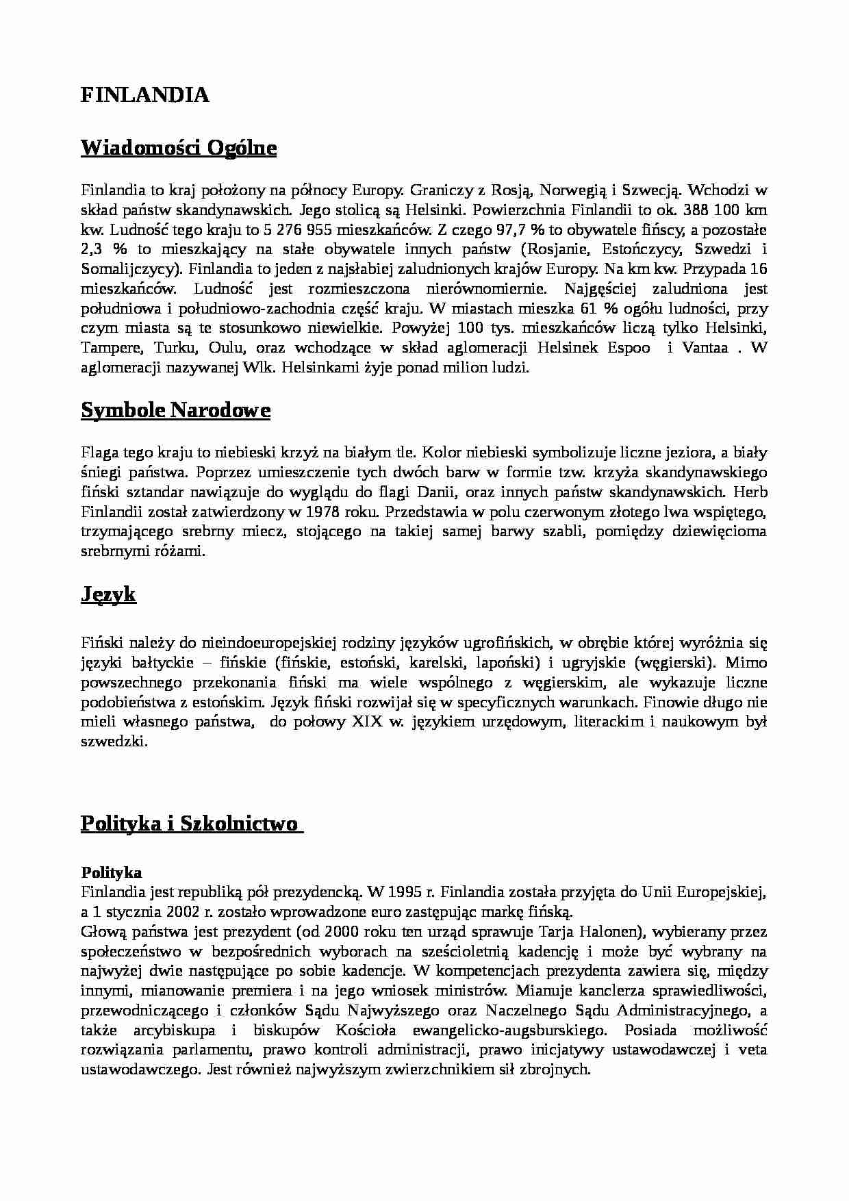 Finlandia prezentacja - strona 1