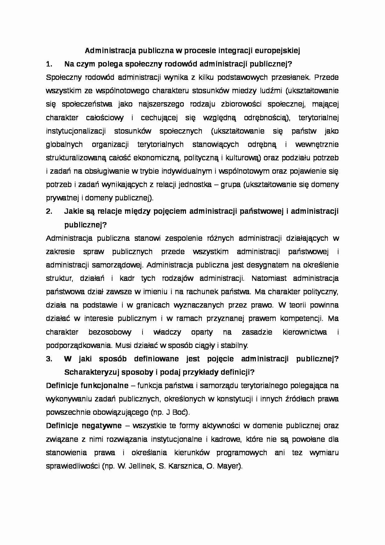 Skrypt z administracji - Integracja europejska - strona 1