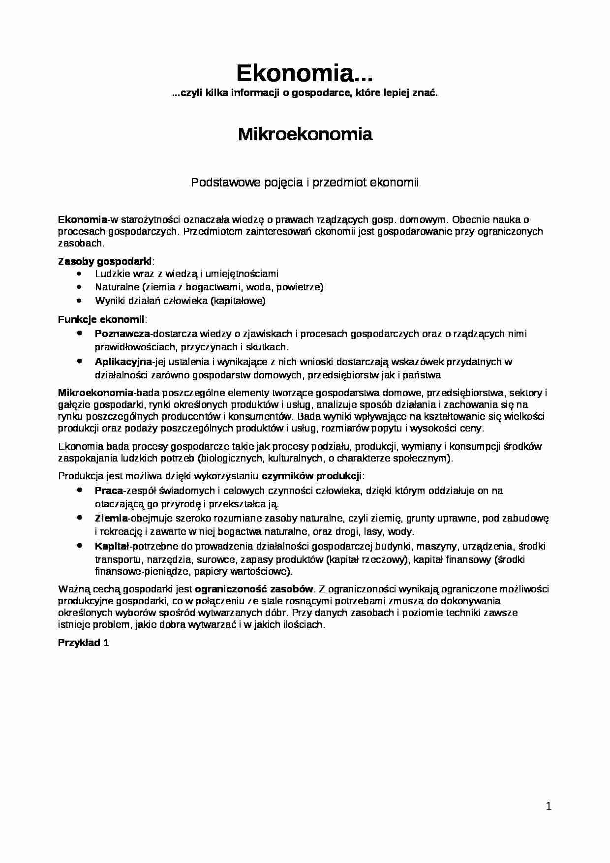 Ekonomia-opracowanie - strona 1