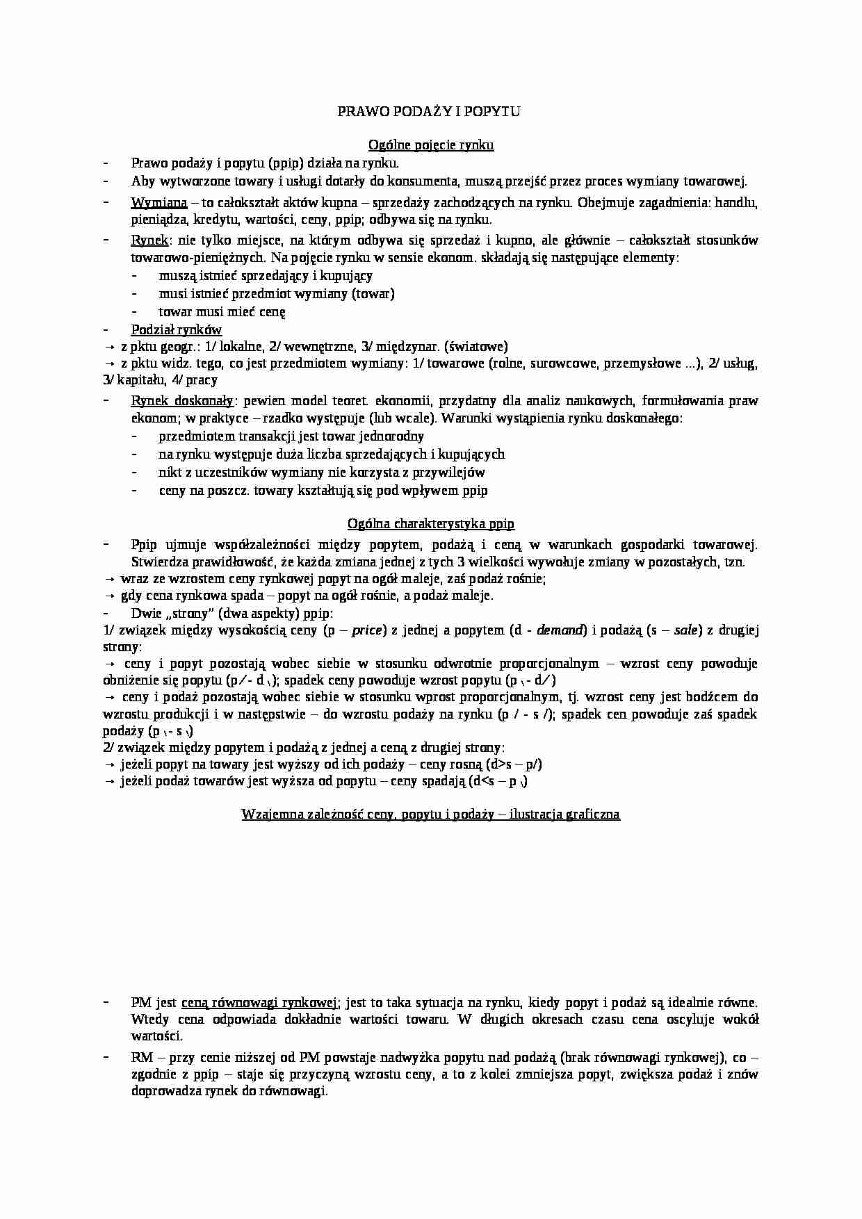 Prawo podaży i popytu-opracowanie - strona 1