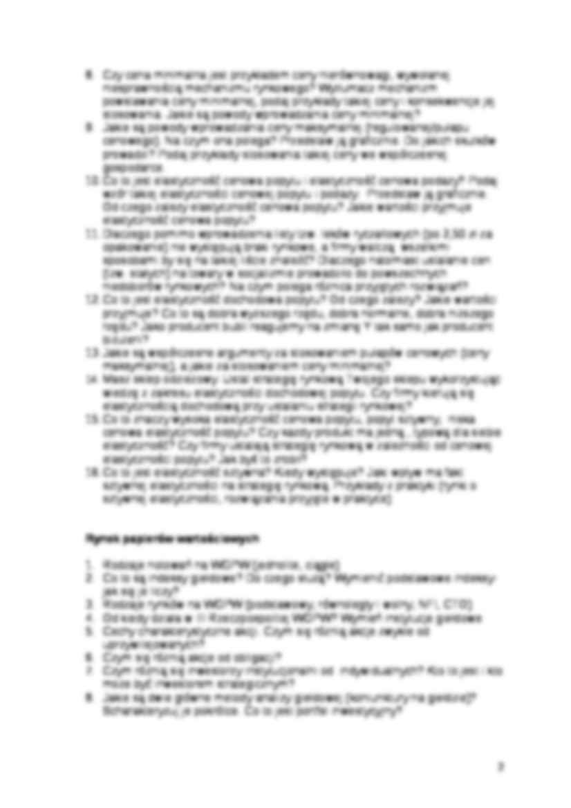 Pytania z ekonomii - Racjonalne gospodarowanie - strona 2