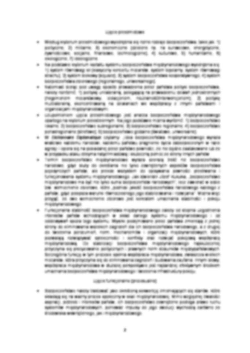 Bezpieczeństwo międzynarodowe - Stosunki międzynarodowe - strona 2