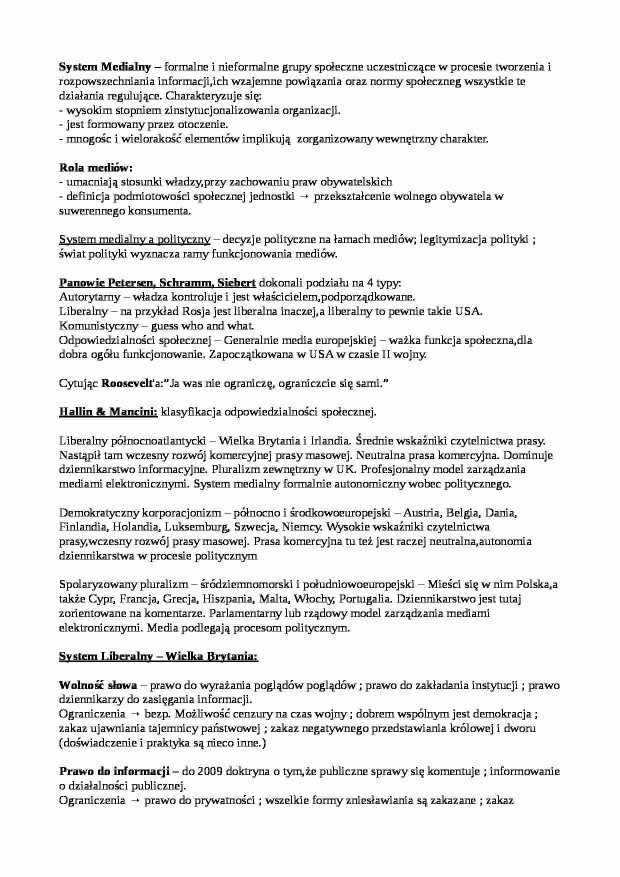 Rola mediów-opracowanie - strona 1