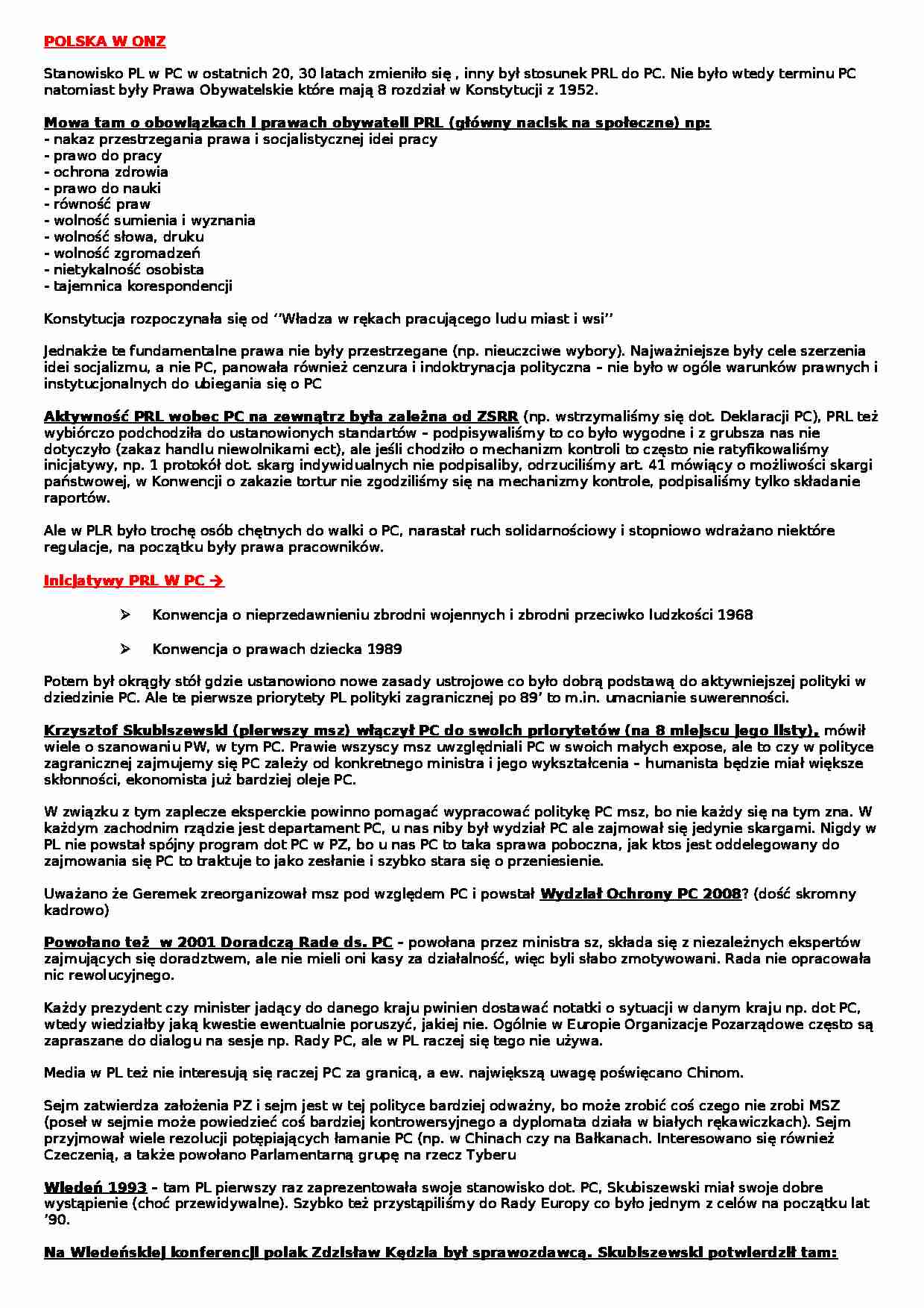 Polska w ONZ-opracowanie - strona 1