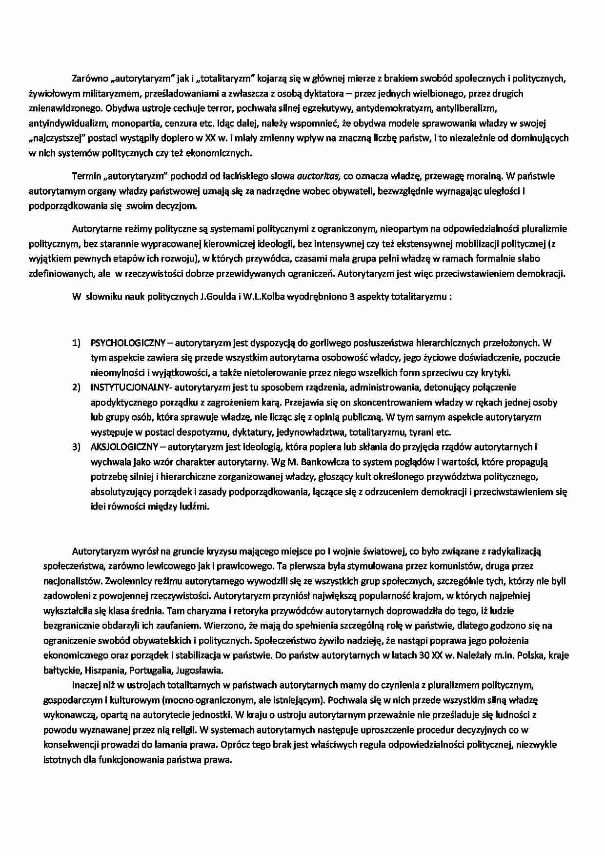 Autorytaryzm-opracowanie - strona 1