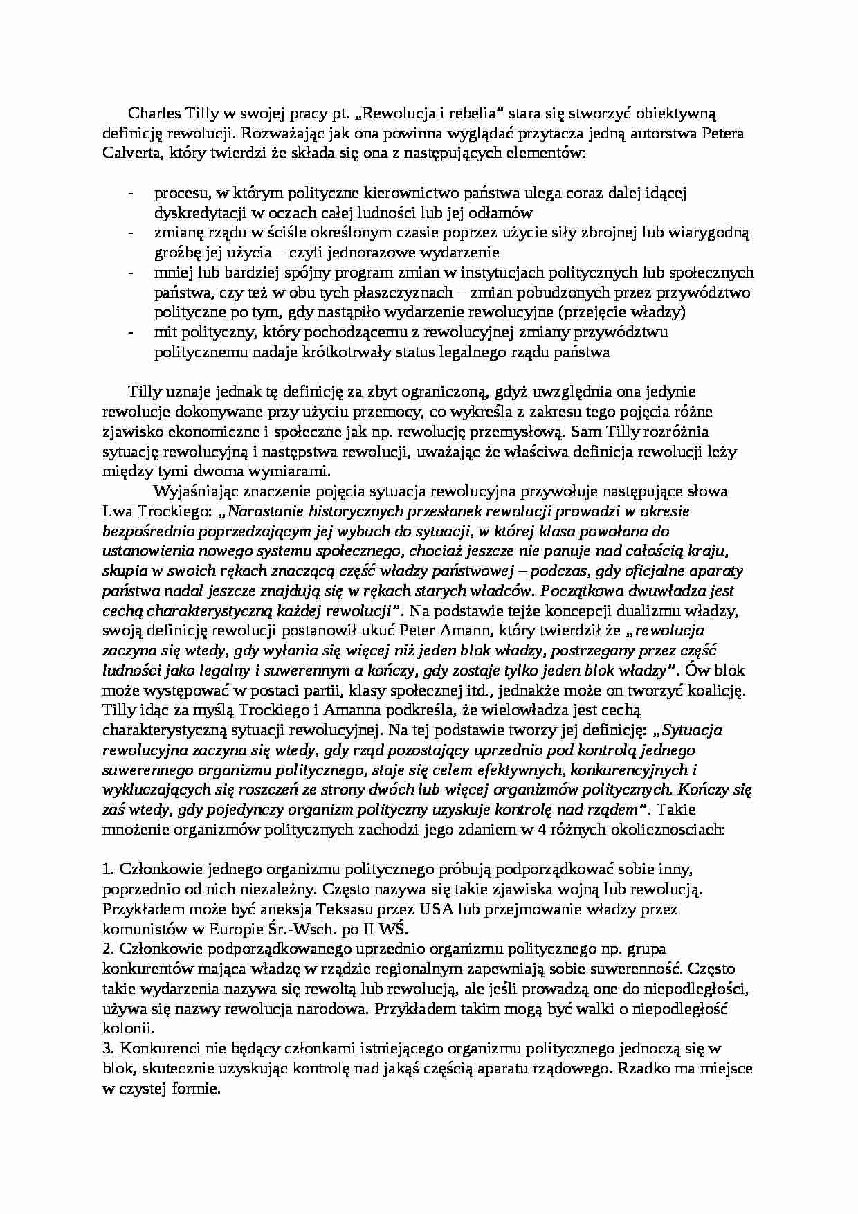 Charles Tilly - rewolucja i rebelia - Przywództwo polityczne - strona 1