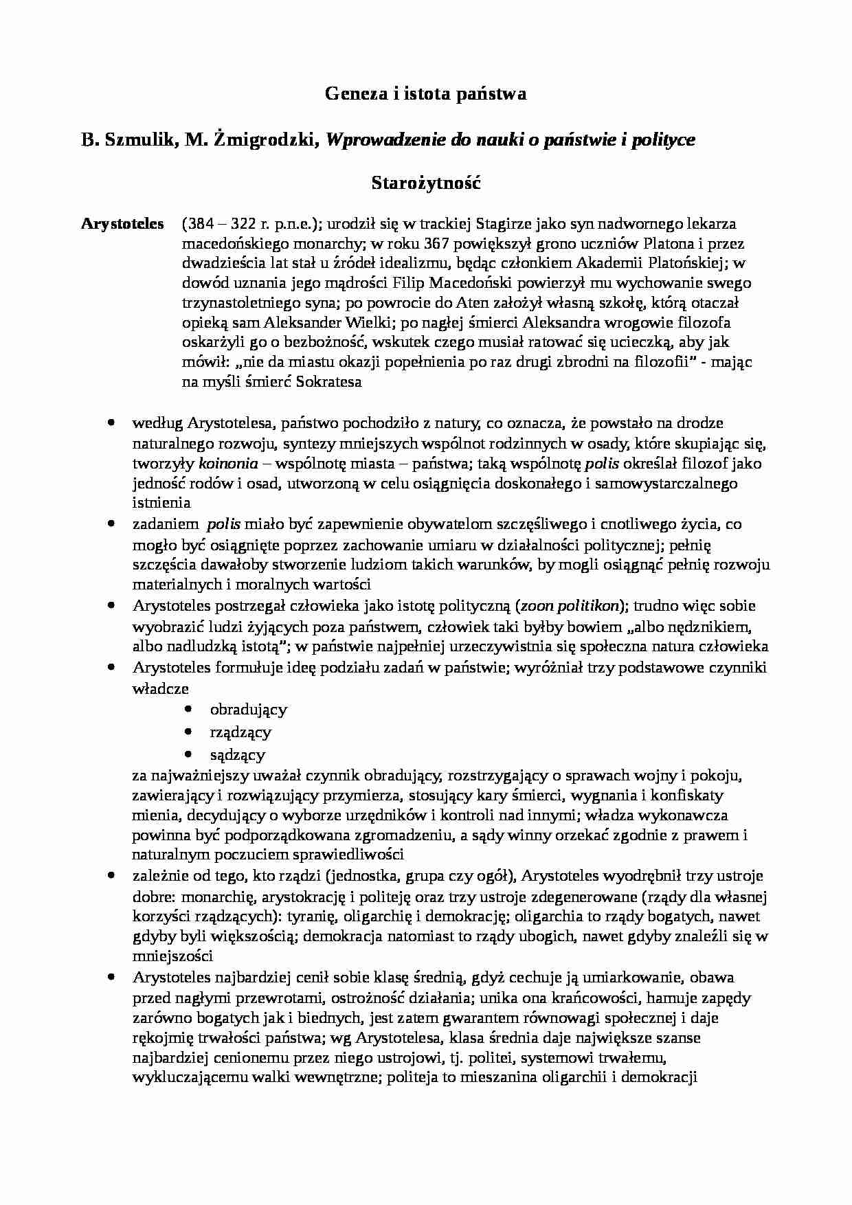 Geneza i istota państwa-opracowanie - strona 1