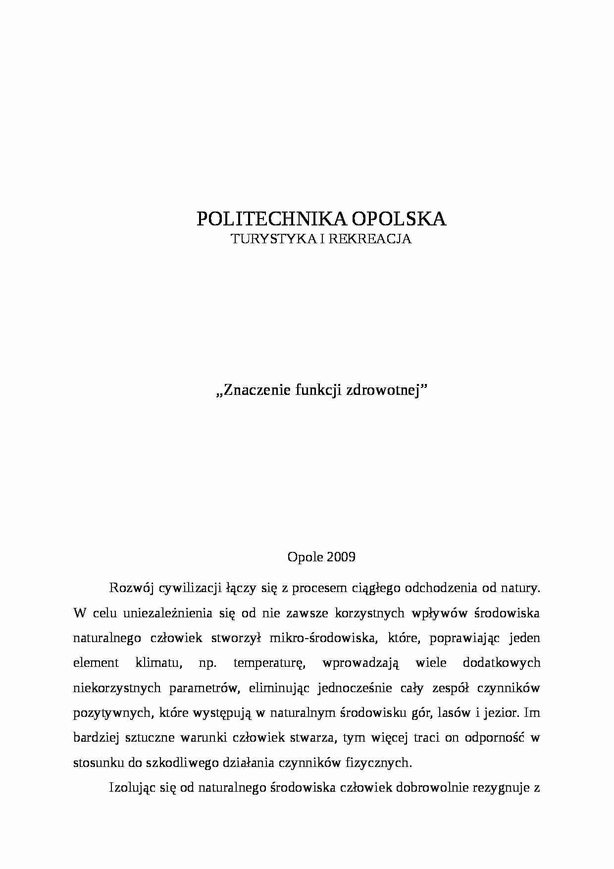 funkcja zdrowotna referat ćwiczenia - strona 1