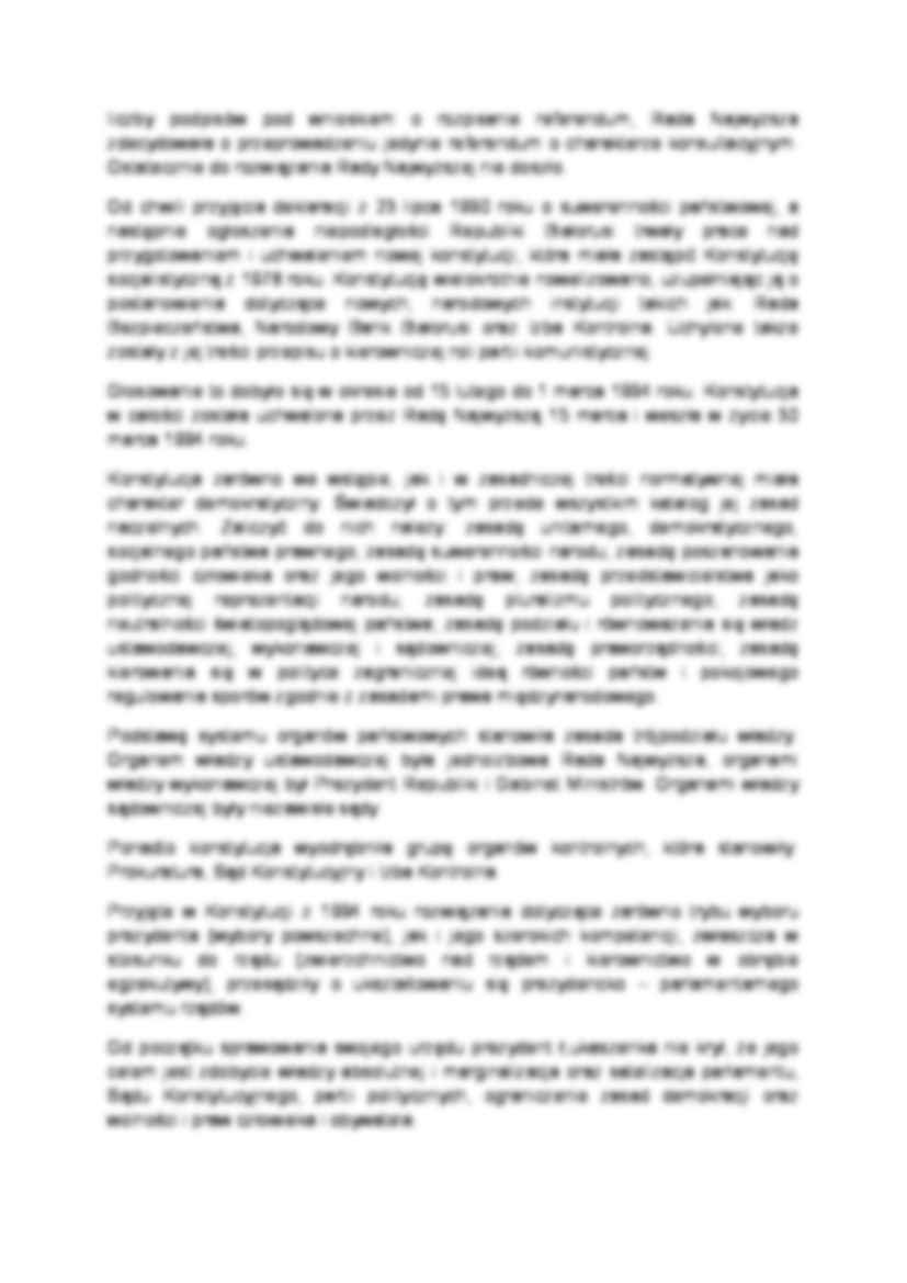 Ustrój polityczny Republiki Białoruś-opracowanie - strona 3