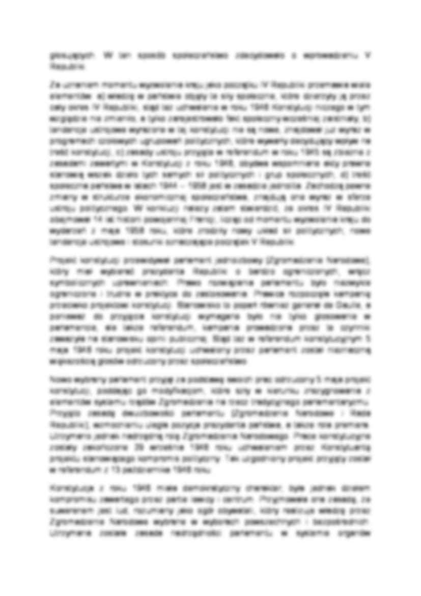 Ustrój polityczny Republiki Francuskiej-opracowanie - strona 3