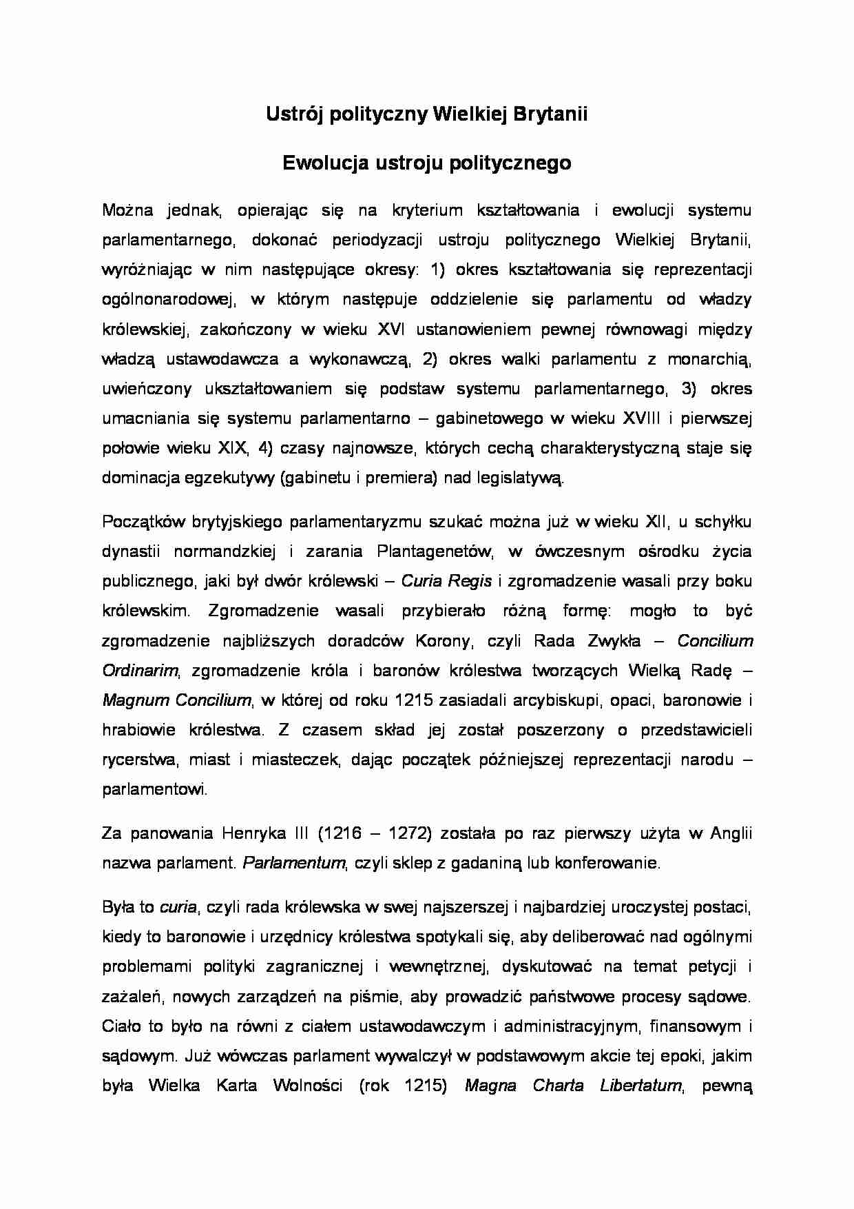 Wielka Brytania-system polityczny - strona 1