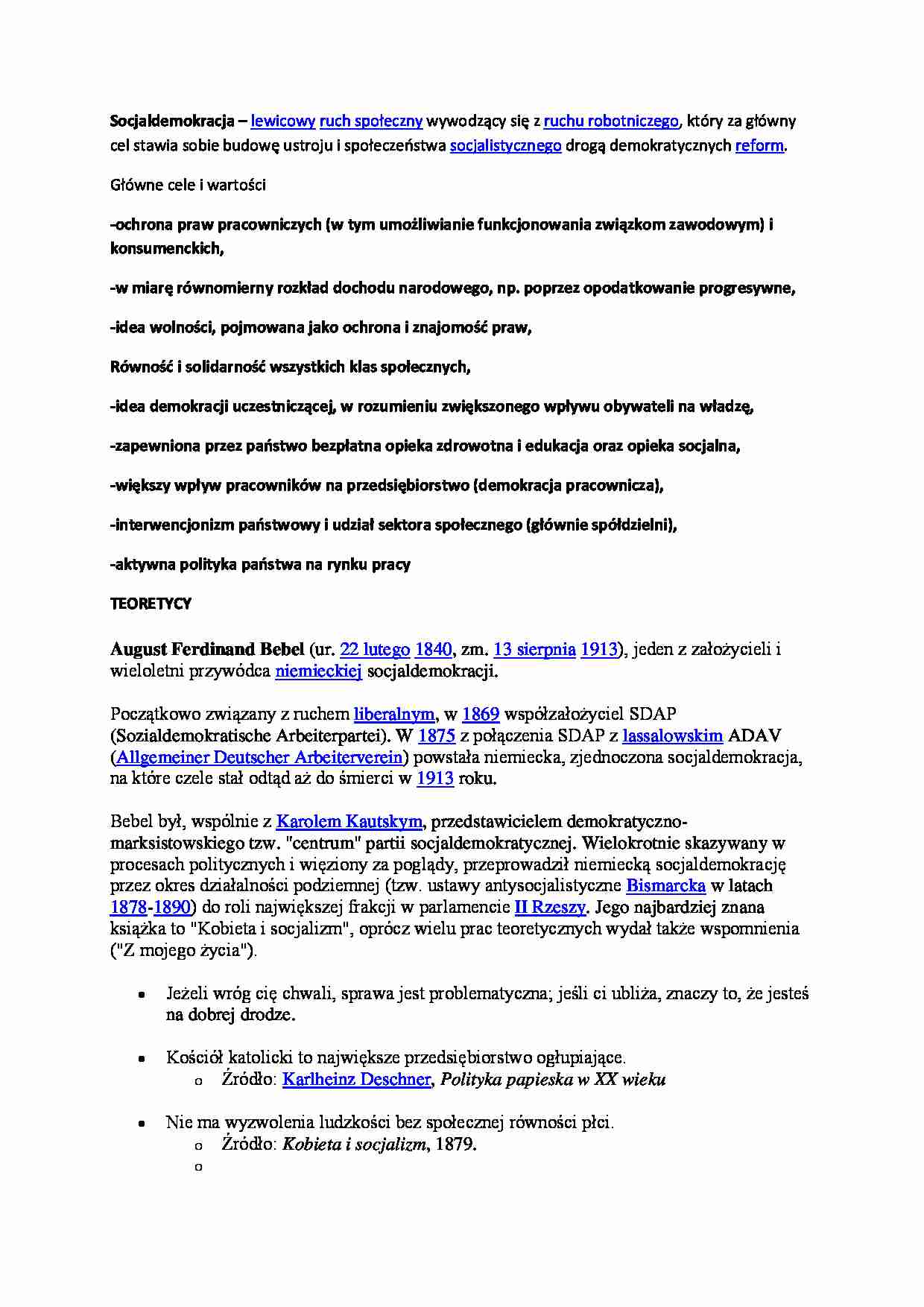 Socjaldemokracja-opracowanie - strona 1