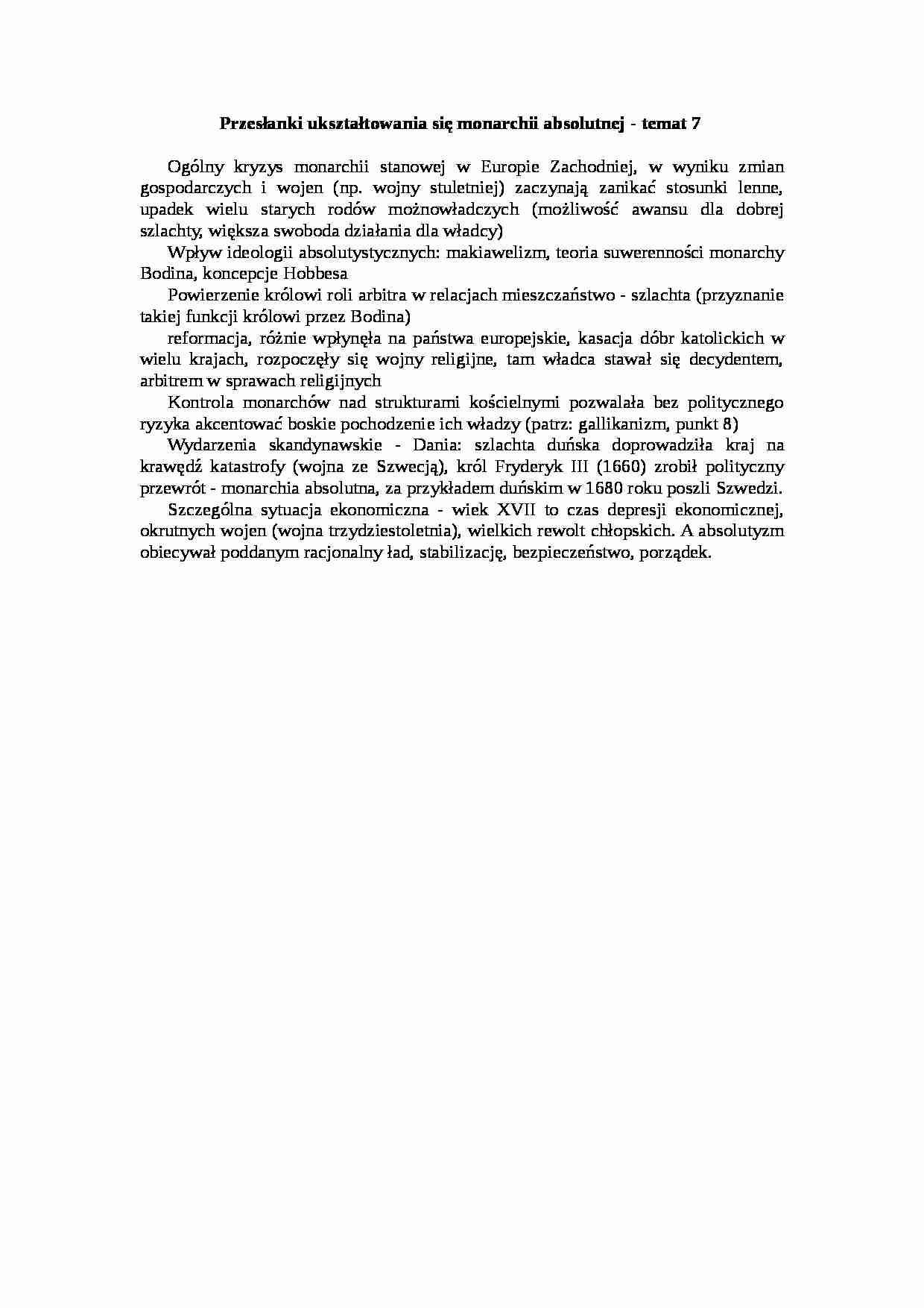  Monarchia absolutna-opracowanie - strona 1