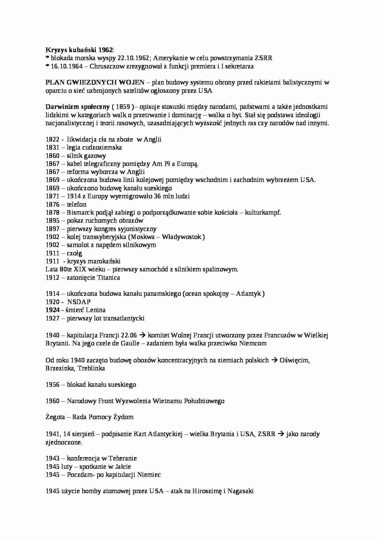 Kryzys kubański 1962-opracowanie - strona 1