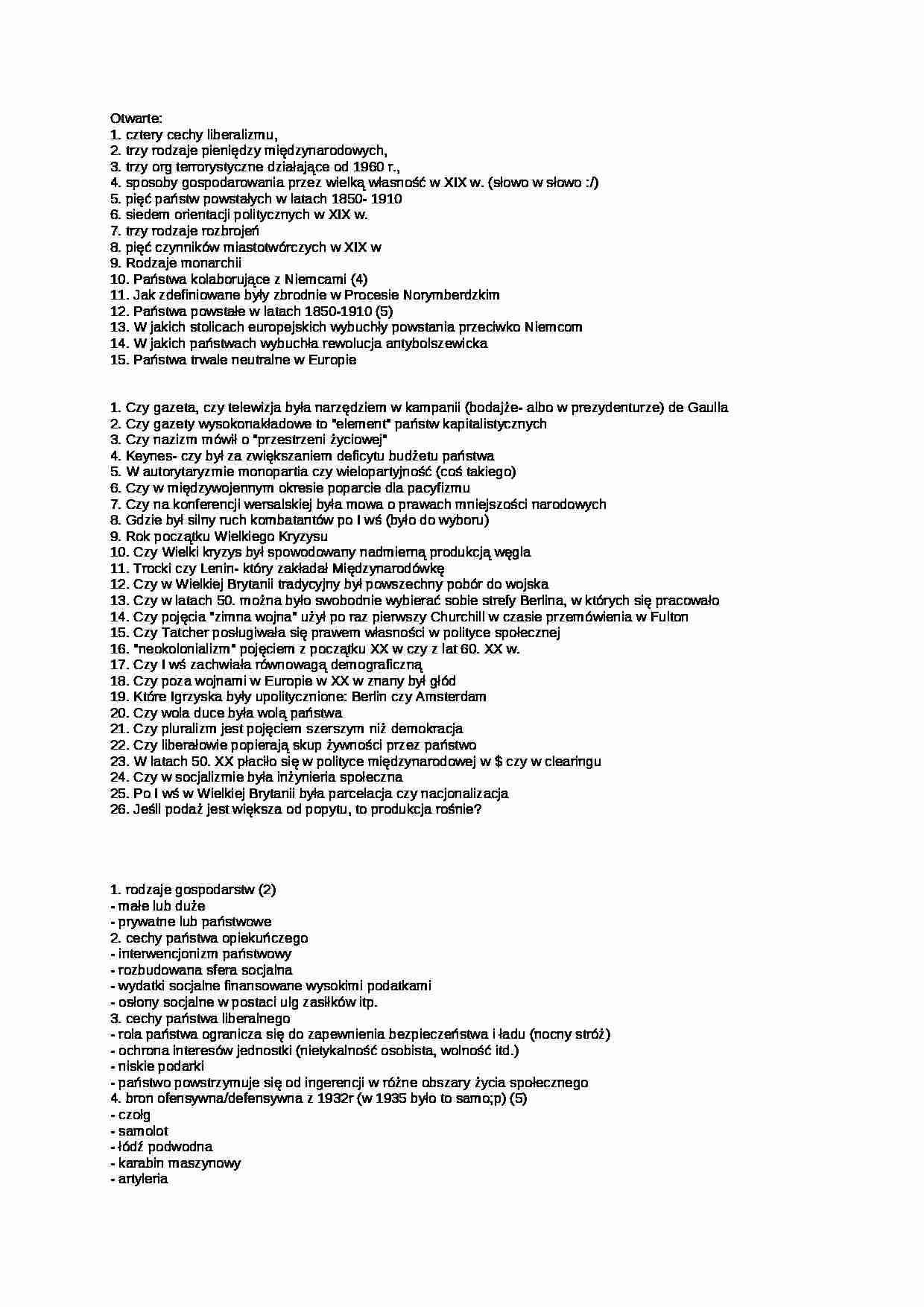 Historia społeczna europy-pytania egzaminacyjne - strona 1