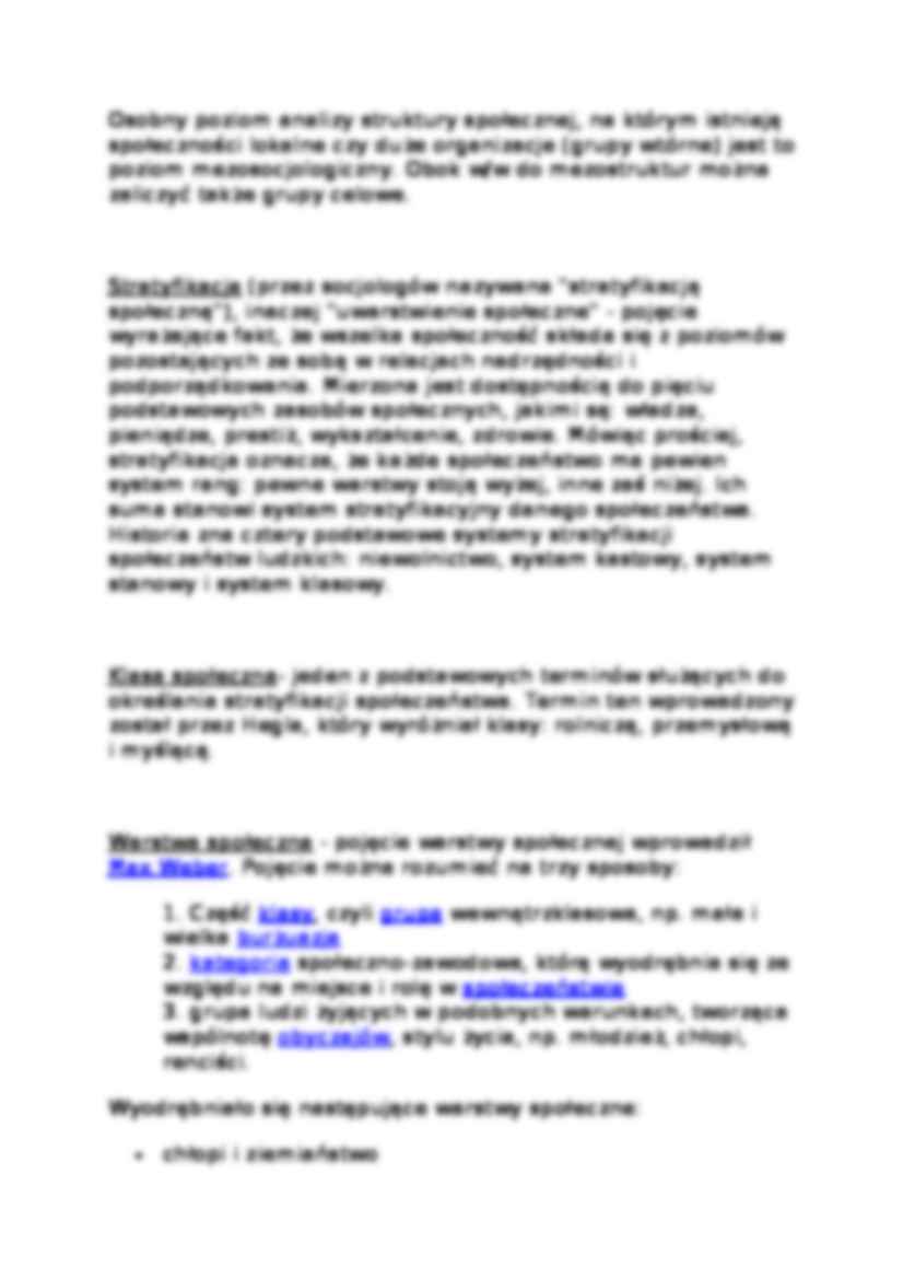 Struktura i stratyfikacja społeczna-opracowanie - strona 2