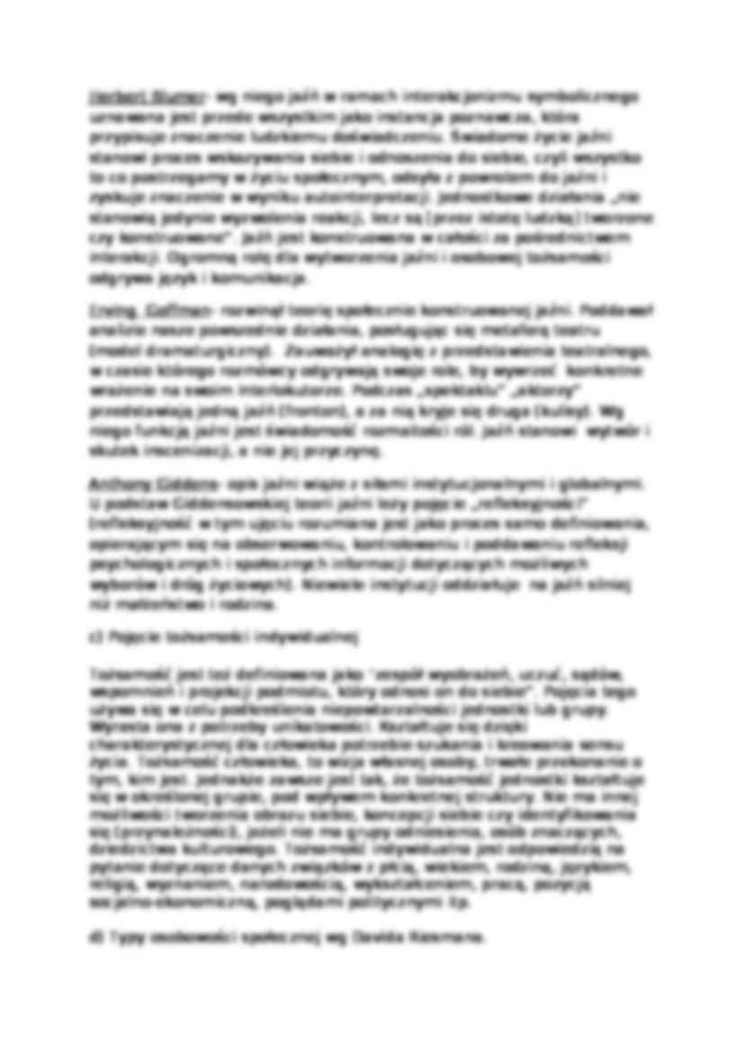 Jaźń, tożsamość, osobowość społeczna-opracowanie - strona 2